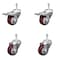 Service Caster 3 Inch Maroon Polyurethane Swivel 3/8 Inch Stem Caster Total Lock Brake, 2PK SCC-TSTTL20S314-PPUB-MRN-381615-2-S2 - alternate 4